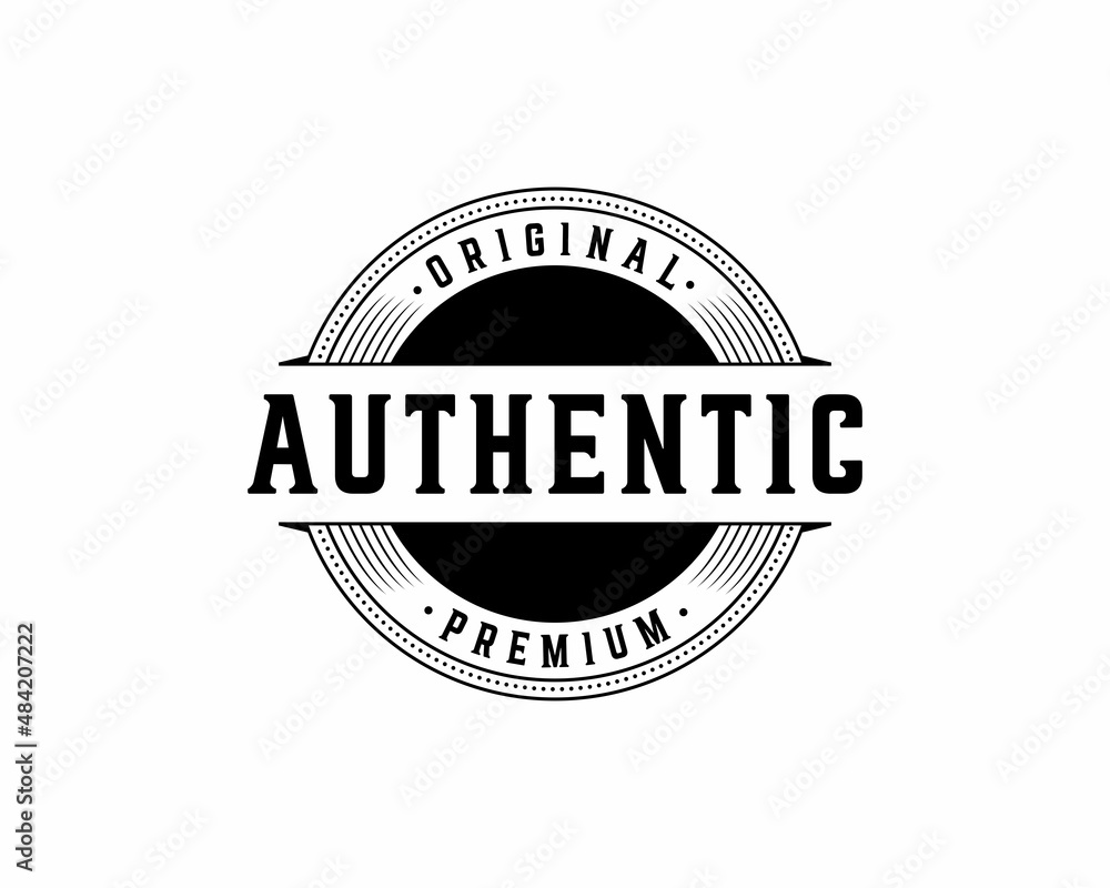 Fototapeta premium Authentic original premium sticker stamp logo