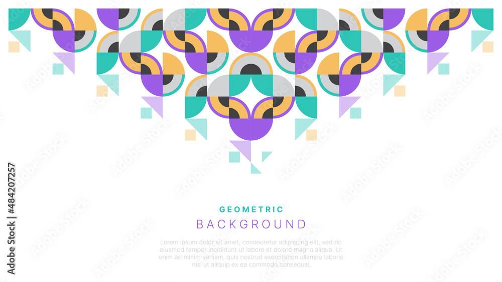 Flat colorful shape geometric background