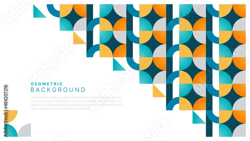 Circle shape colorful geometric background.