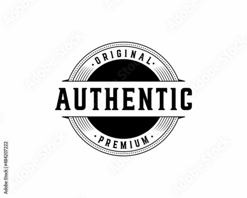 Authentic original premium sticker stamp logo