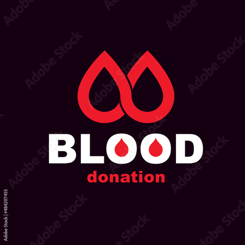 Donate blood inscription isolated on white. Save life conceptual graphic illustration. Medical care symbol.