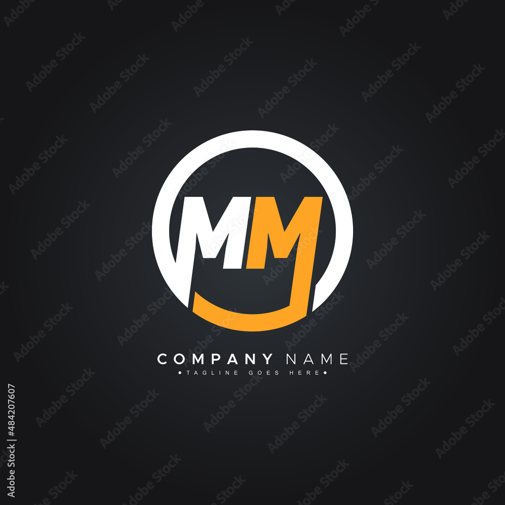 Initial Letter MM Logo - Simple Business Logo for Alphabet M Stock Vector