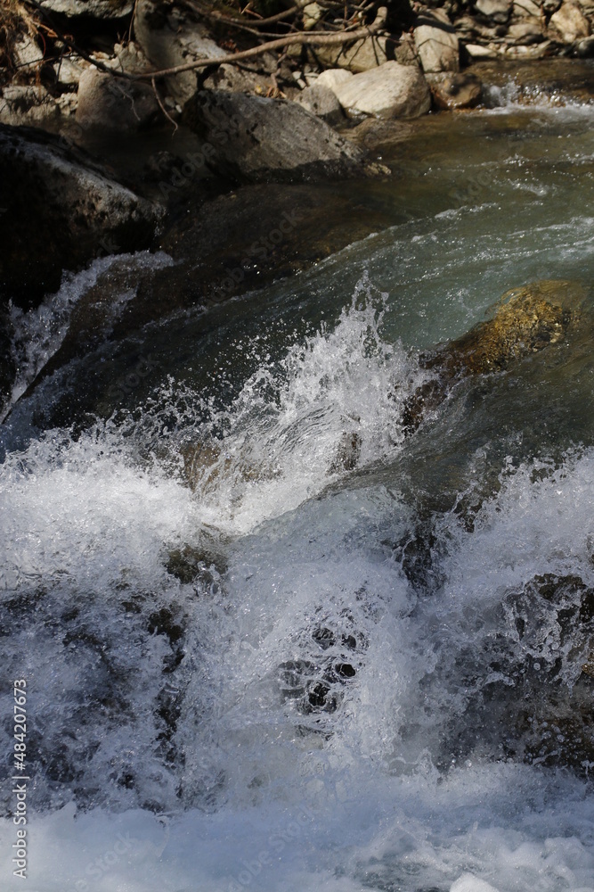 water flowing into the river water flowing into the river