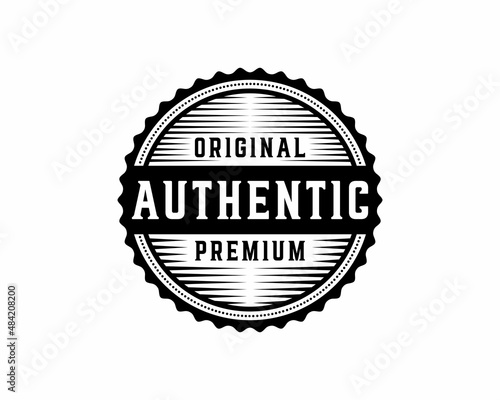 Authentic original premium sticker stamp logo photo