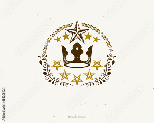 Ancient Crown emblem. Heral...