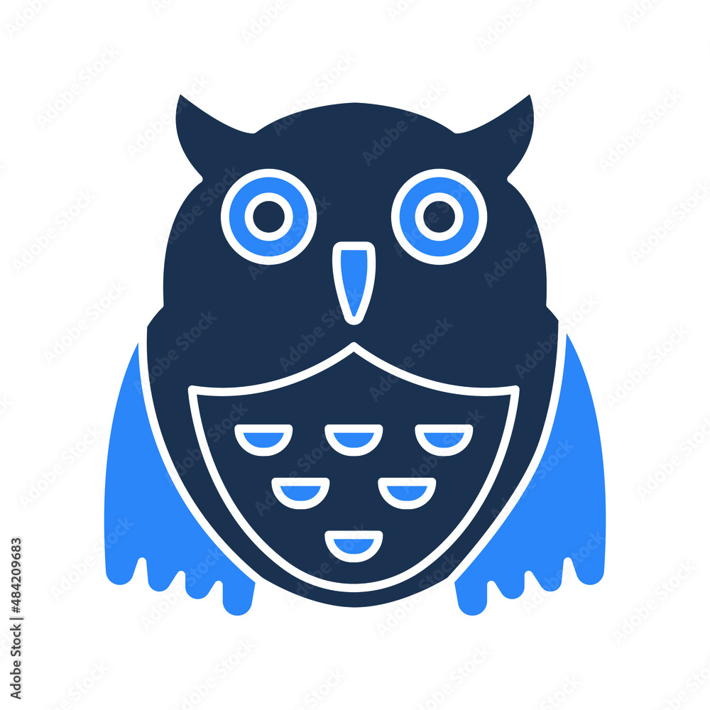 Owl bird animal Vector icon which is suitable for commercial work and easily modify or edit it

