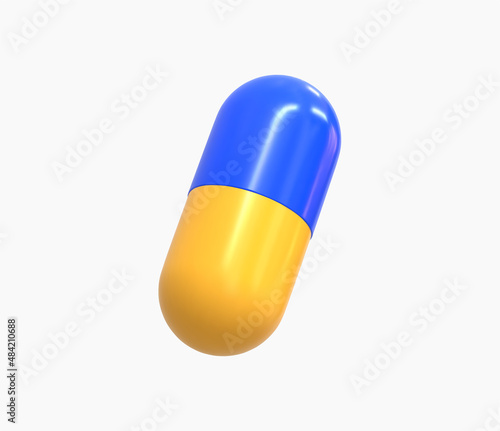 3D realistic medicinal capsule vector illustration
