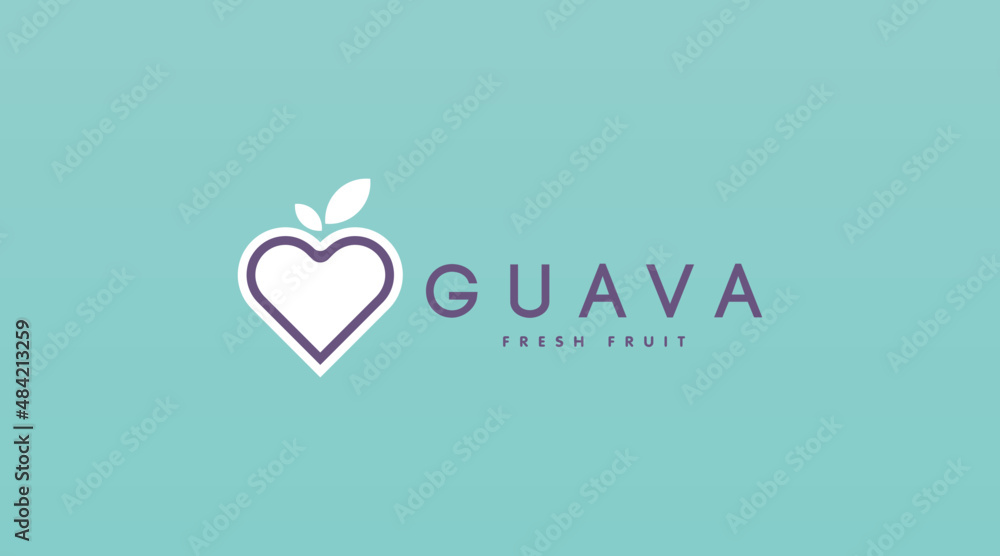 Guava Logo Design Concept Vector. Fresh Guava Fruit Logo Design Template for Business in Fruit Trading and Fruit Drink Shop