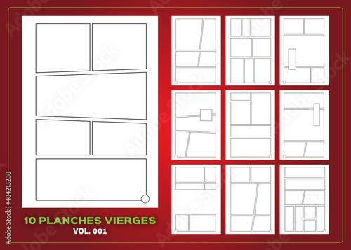 BD MANGA - 10 Planches vierges modifiables - Vol. 1