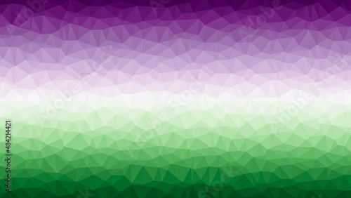 緑と紫のグラデーションによるポリゴン背景
