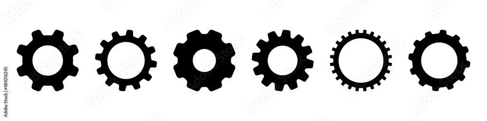Gears icon set simple design Gears icon set simple design