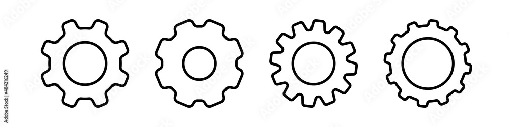 Gears icon set simple design