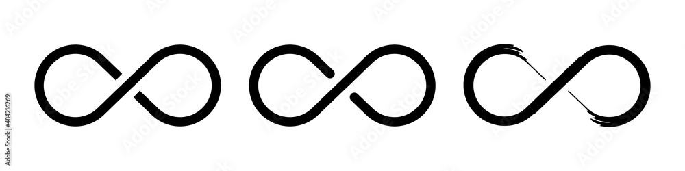 Infinity sign icon set isolated on white background Infinity sign icon set isolated on white background
