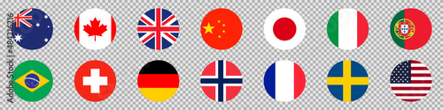 Countries flag sign icon set