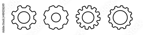 Gears icon set simple design