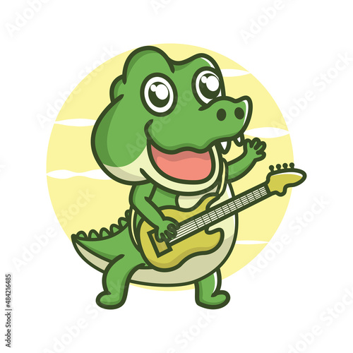 Cute crocodile cartoon vector icon illustration logo mascot hand drawn concept trandy cartoon