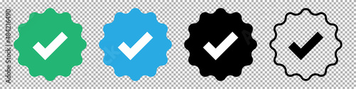 Verified icon check mark set