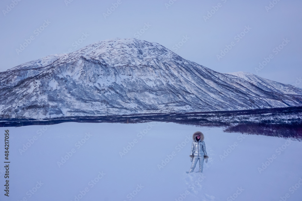 Girl at the Vilyuchinsky volcano