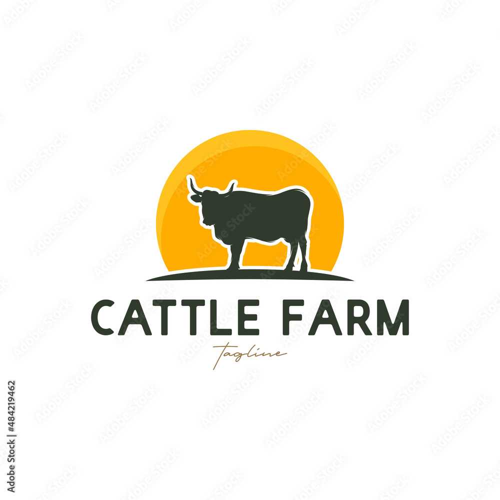Cattle Farm Logo Design Stock Vector Cattle Farm Logo Design Stock Vector
