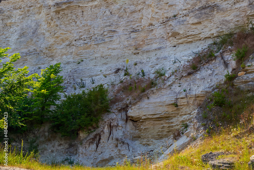 Limestone in the wild. Beautiful landscape background with natural stone. photo