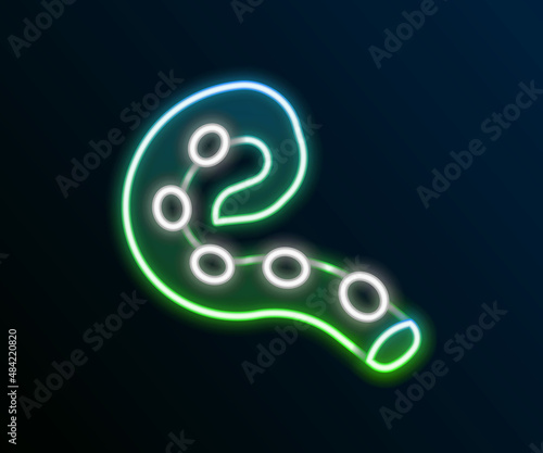 Glowing neon line Octopus of tentacle icon isolated on black background. Colorful outline concept. Vector