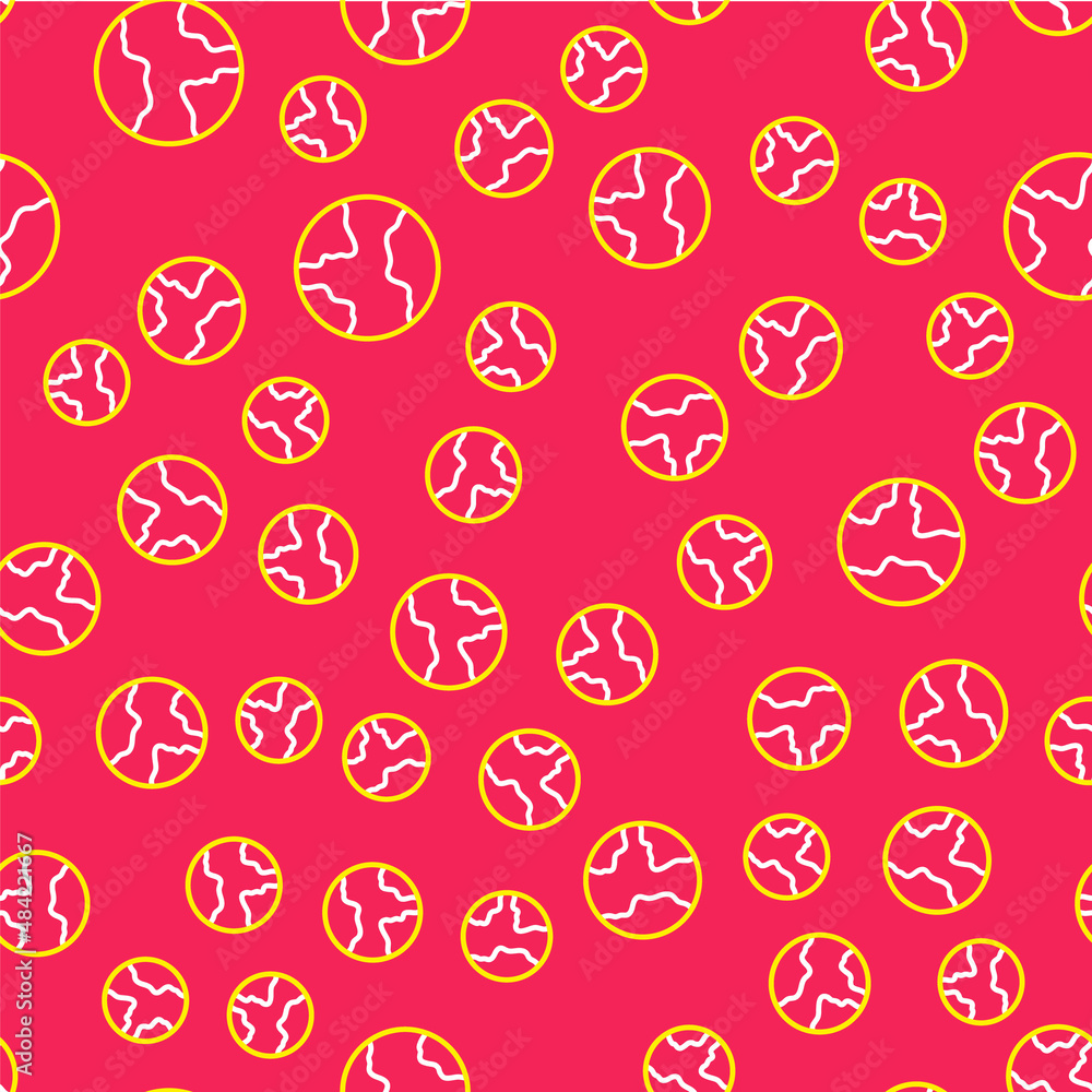 Line Worldwide icon isolated seamless pattern on red background. Pin on globe. Vector Line Worldwide icon isolated seamless pattern on red background. Pin on globe. Vector