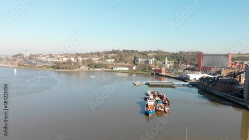 Drone over Medway river photo