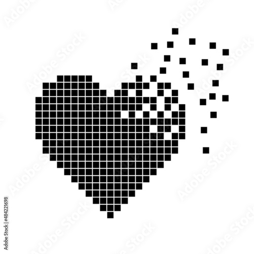 Принти на полотні Disintegrating pixel heart