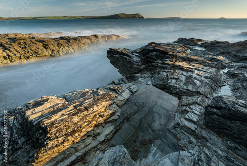 Rocky seascape on the North Cornish coast, Cornwall, England photo