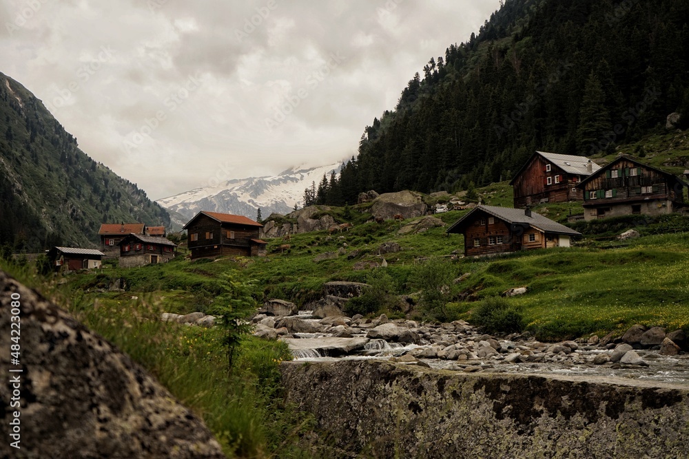Small swiss mountain village