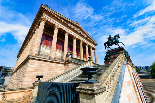 Old National Gallery (Alte Nationalgalerie, Friedrich Wilhelm IV equestrian bronze statue, Museum Island, UNESCO World Heritage Site, Berlin Mitte district, Berlin, Germany photo