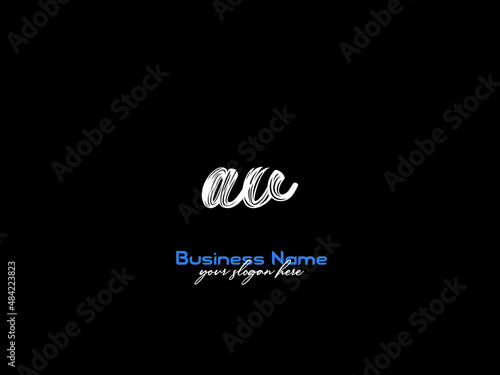 initial AV Signature monogram Brush Logo design