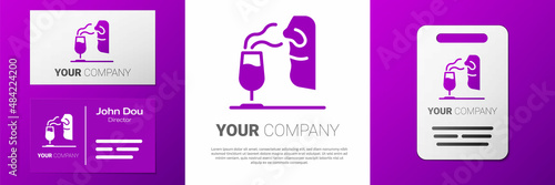 Logotype Sommelier icon isolated on white background. Wine tasting, degustation. Smells of wine. Logo design template element. Vector