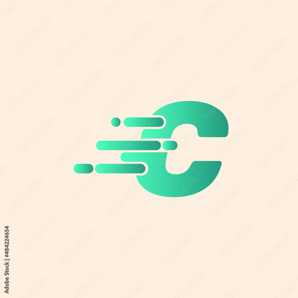 Logo C. Initial Letter C Fast Speed Logo Design Template. Drop icon Logo C. Initial Letter C Fast Speed Logo Design Template. Drop icon