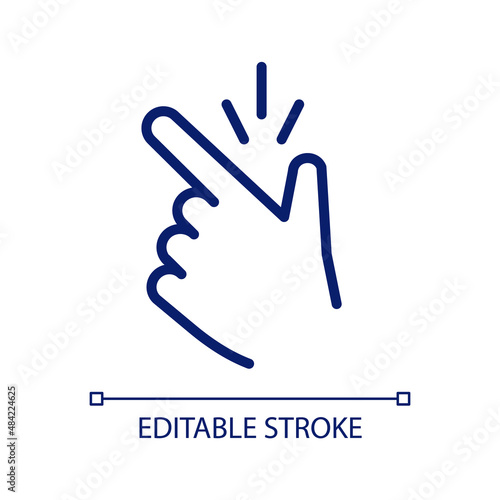 New ideas metaphor pixel perfect RGB color icon. Clicking fingers. Ok gesture. Remember thought. Isolated vector illustration. Simple filled line drawing. Editable stroke. Arial font used