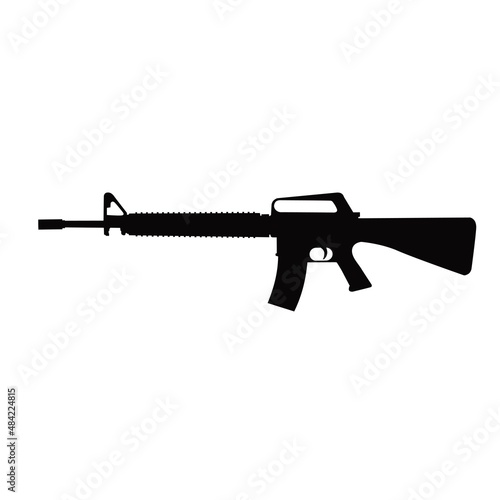 m16 modern riffle weapon silhouette vector design photo
