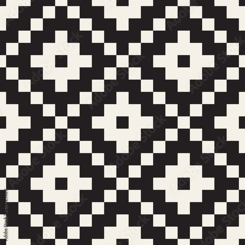 Vector seamless pattern. Repeating geometric elements. Stylish monochrome abstract background design.