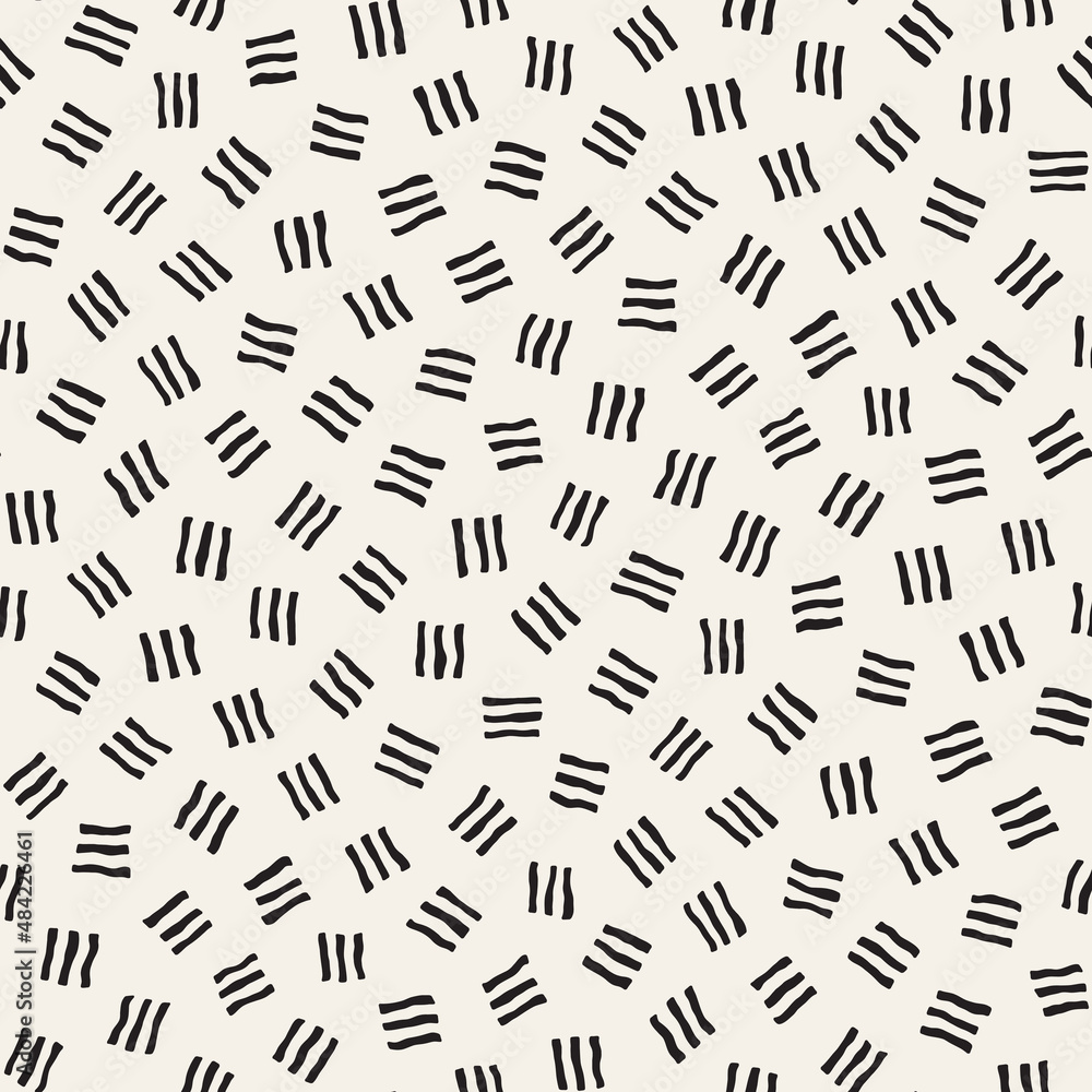 Vector seamless pattern. Repeating geometric elements. Stylish monochrome abstract background design.