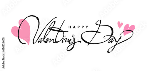 Brush ink lettering of Happy Valentines Day