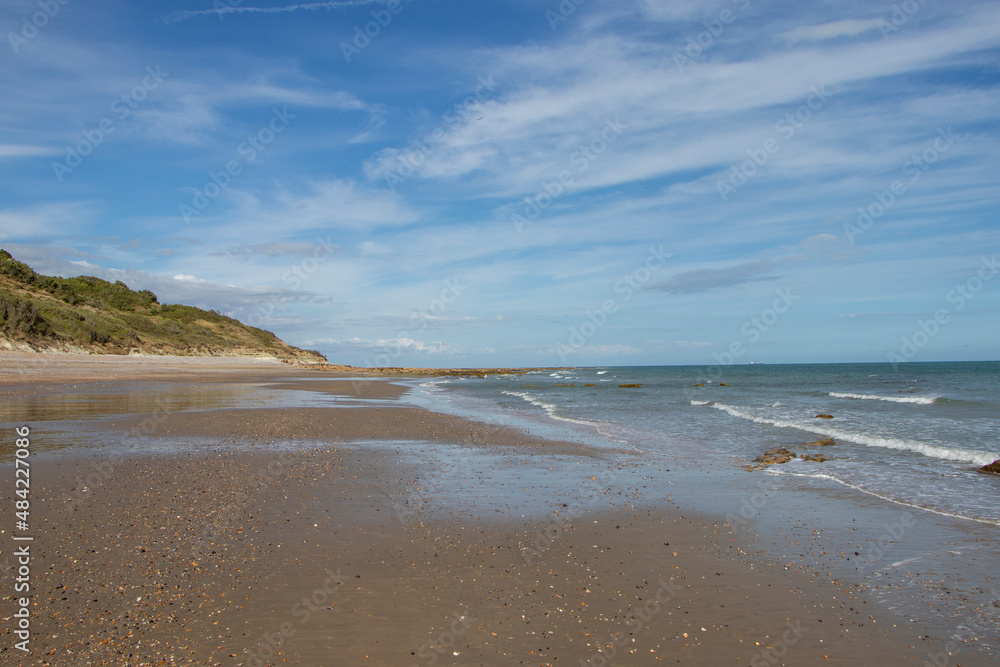 Seascapes with bright summer colours, sea, sky and clouds