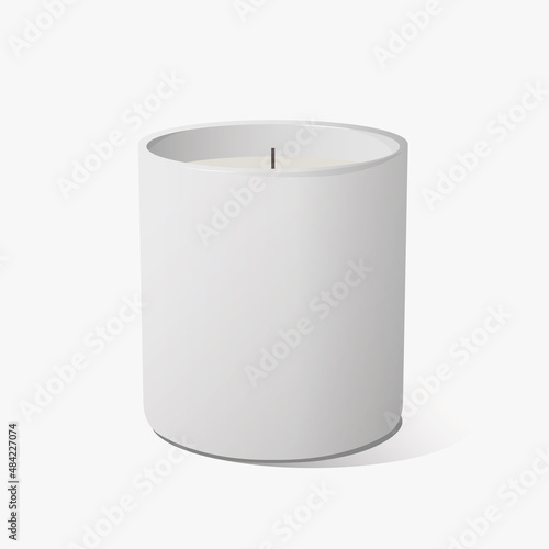 Vector illustration candle mock up isolated on a white background.