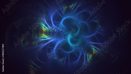 3D rendering abstract colorful fractal light background