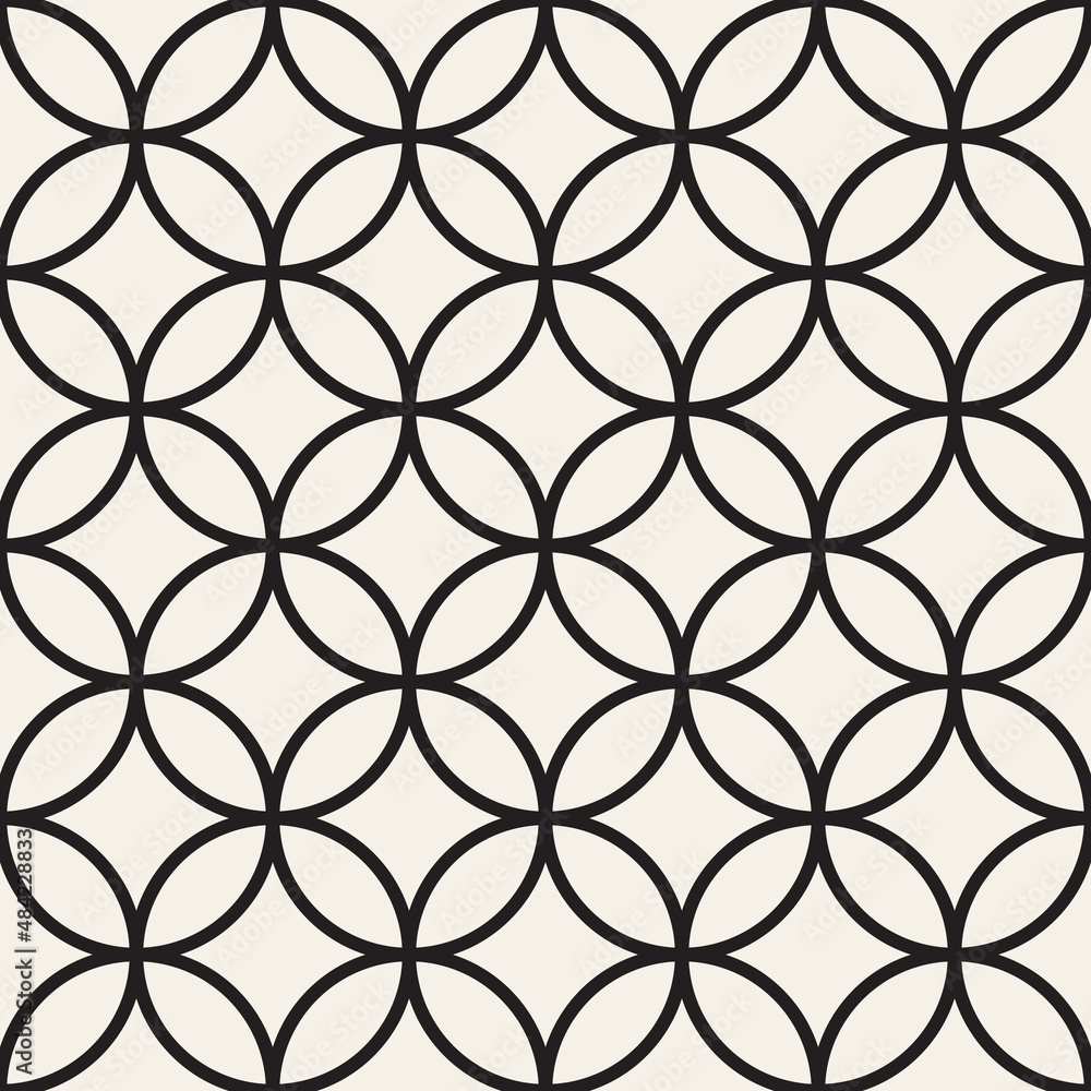 Fototapeta premium Vector seamless pattern. Repeating geometric elements. Stylish abstract monochrome background design.
