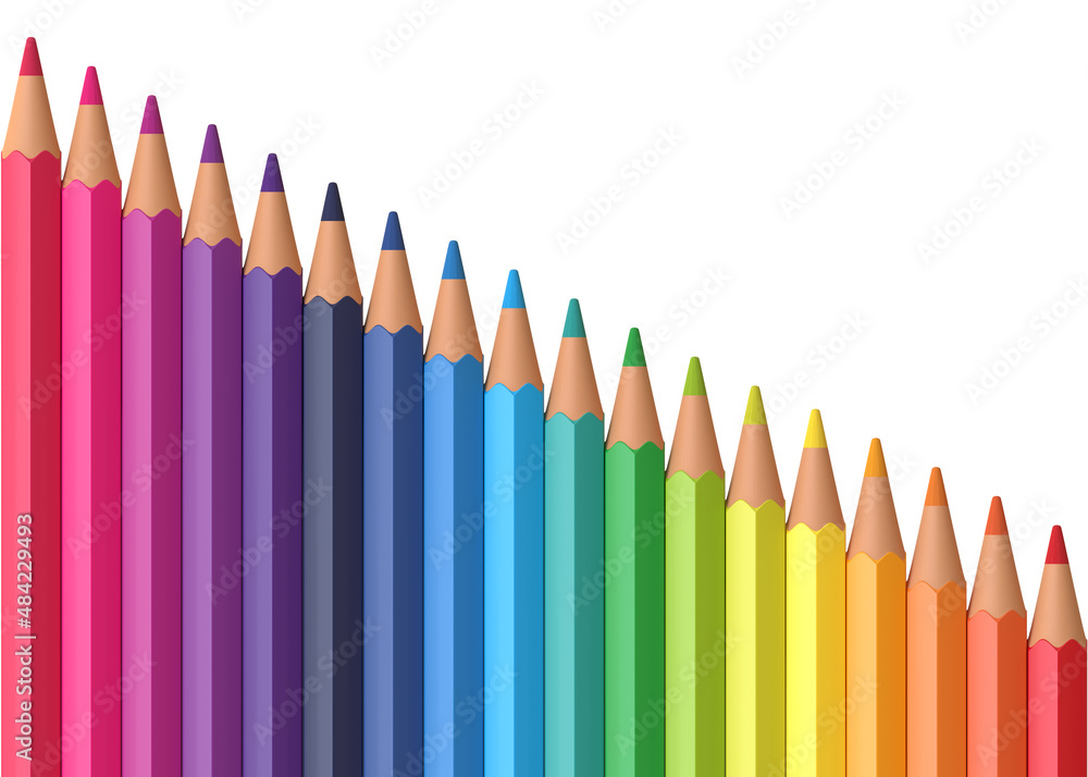 Yellow pencils on technical chart of financial expansion. Wave pattern row on white background. Creative minimal idea. business concept for control financial budget. 3d render illustration Yellow pencils on technical chart of financial expansion. Wave pattern row on white background. Creative minimal idea. business concept for control financial budget. 3d render illustration
