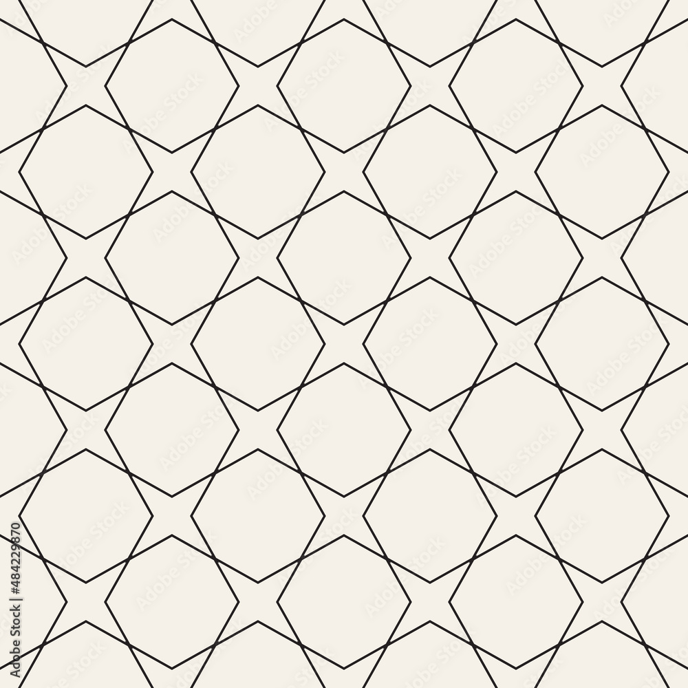Fototapeta premium Vector seamless pattern. Repeating geometric elements. Stylish abstract monochrome background design.