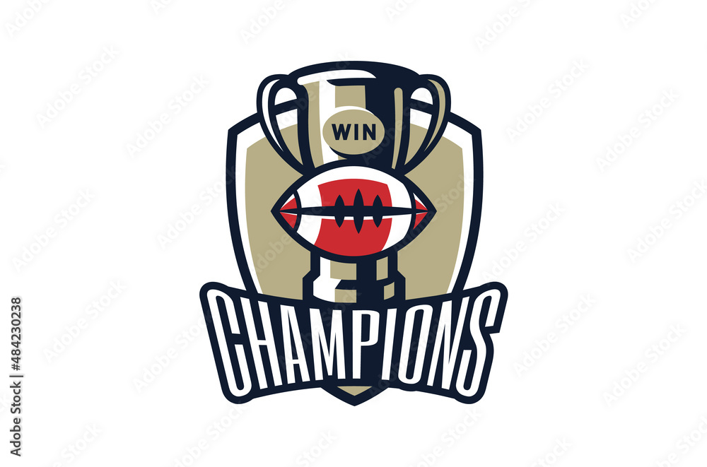 American football championship logo Royalty Free Vector