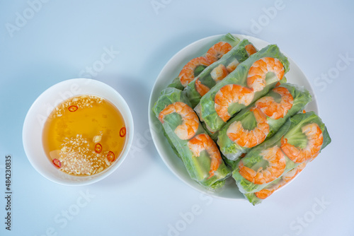 Vietnamese cuisine- fresh salad shrimp roll, Goi Cuon