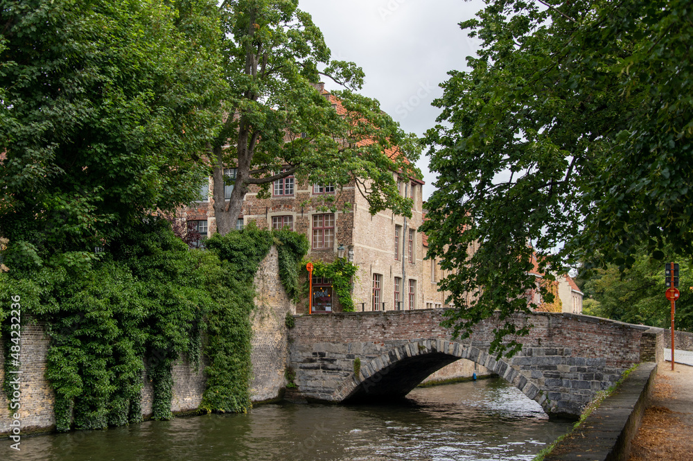 Romantic and Medieval Bruges canal