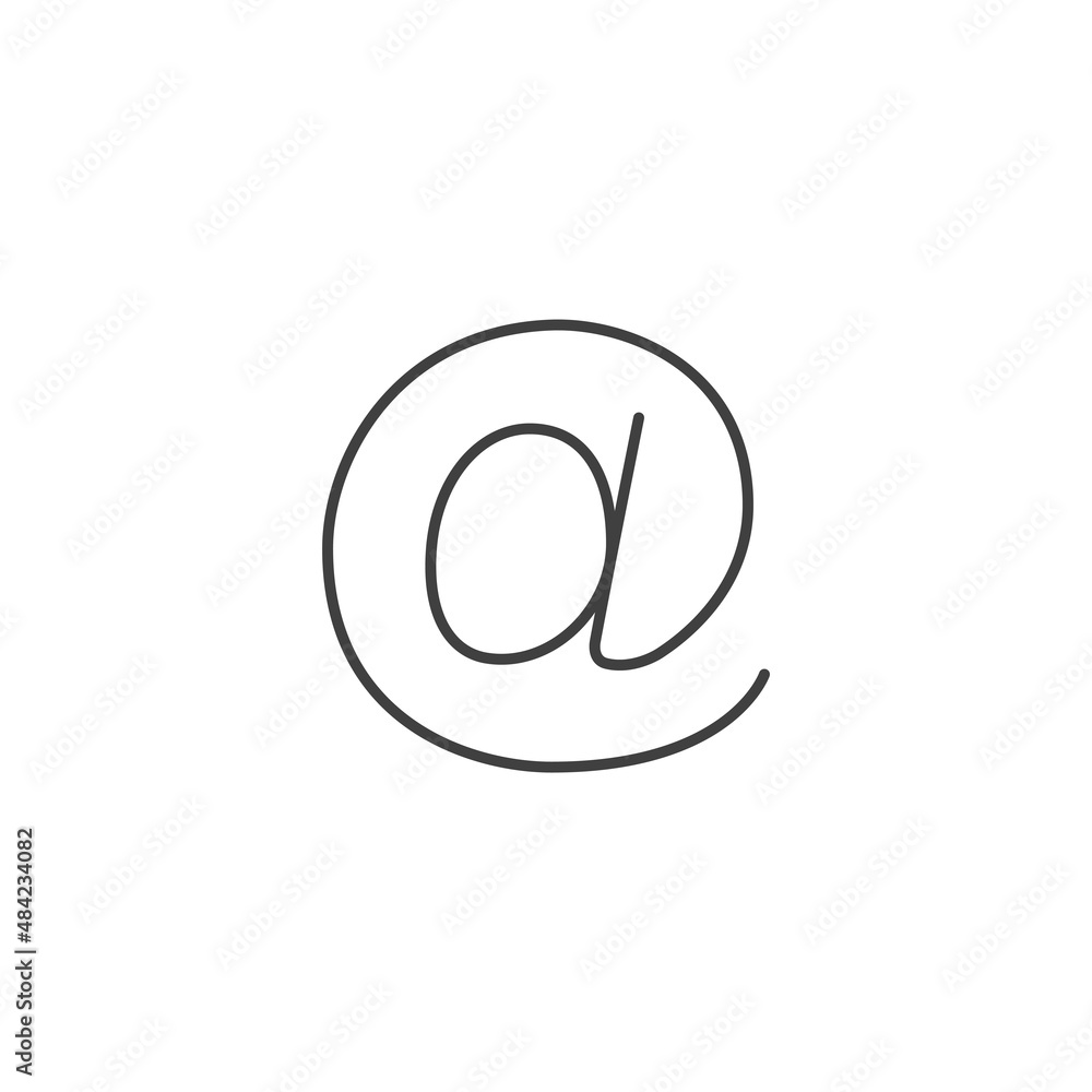 @ Button Sign. Containing At, Address Sign, Arobase, Arroba and Email Address Related Line Icon Vector Illustration @ Button Sign. Containing At, Address Sign, Arobase, Arroba and Email Address Related Line Icon Vector Illustration