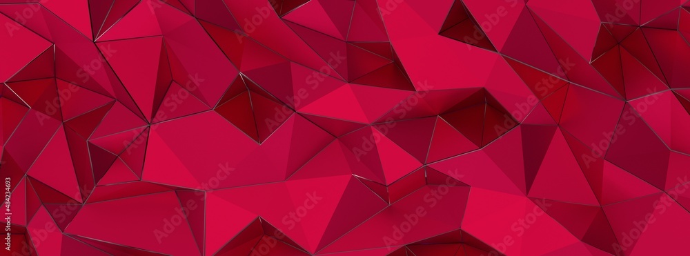 Obraz premium Color Blend Rainbow Trendy Low Poly BG Design magenta 3d